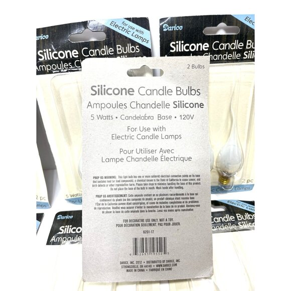 Darice 5W Silicone Candle Bulbs E12 Base Electric Candelabra Light 9 Packs! NEW - Picture 2 of 6